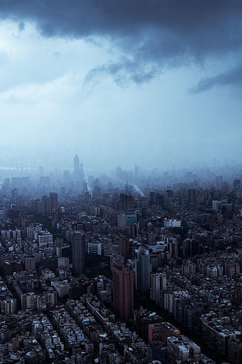 Cities, Sky, City, Building, Fog, Skyscrapers HD phone wallpaper