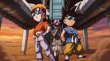 Dragon Ball GT - Pan / Kid Goku & Trunks Space Travel to Desert Planet, Dragon Ball GT, Pan (Dragon Ball), Kid Goku, Trunks (Dragon Ball), Anime HD wallpaper