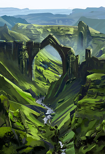 Rivers, Art, Paint, Arch, Valley HD phone wallpaper