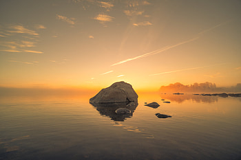 Rock At Dawn, rock, nature HD wallpaper