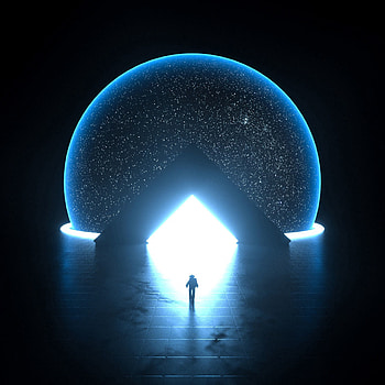 Dark, Bright, Silhouette, Darkness, Glow, Portal HD phone wallpaper