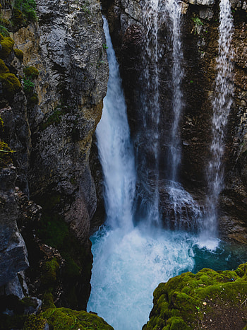 Nature, Water, Rocks, Waterfall, Break, Precipice, Moss HD phone wallpaper