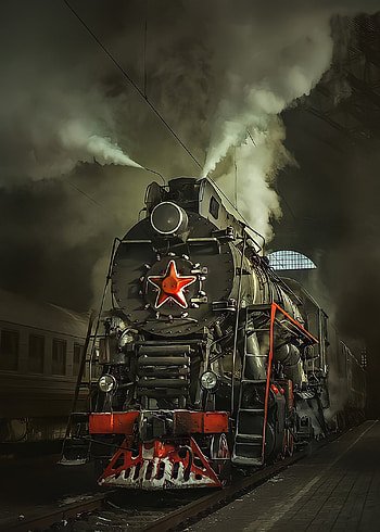 Советский поезд, usssr, retro, smoke, trains HD phone wallpaper