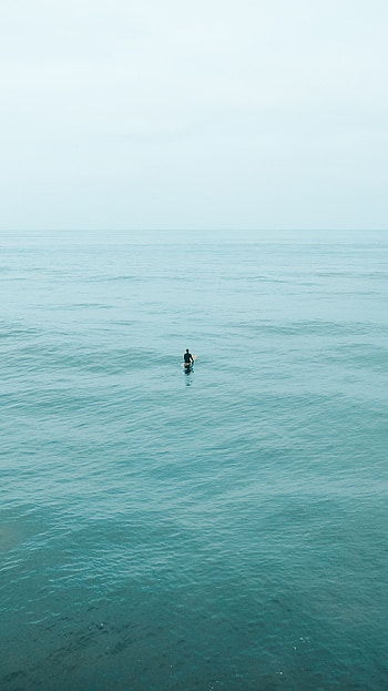 Water, Waves, Serfing, Ocean, Minimalism, Surfer HD phone wallpaper
