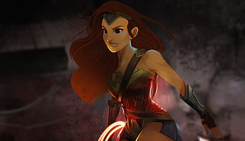 Wonder woman, cartoon, princess, superhero, arts HD wallpaper