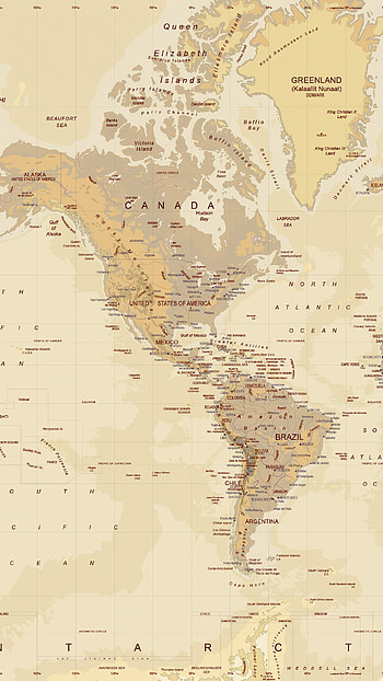 Tan world map, Mural-sized , Expansive views, Vintage map exploration HD phone wallpaper