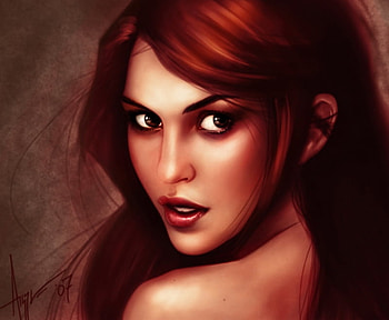 Redhead Girl, girl, red hair, beauty, fantasy, cg, pretty, face, redhead, eye, female HD wallpaper