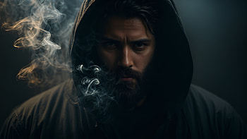 A mysterious man stands in the shadows, man, beard HD wallpaper
