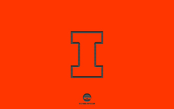 Illinois Fighting Illini, orange background, American football team, Illinois Fighting Illini emblem, NCAA, Illinois, USA, American football, Illinois Fighting Illini logo HD wallpaper