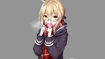 Light Brown Hair Anime Girl With Specs Wearing Uniform Anime Girl HD wallpaper