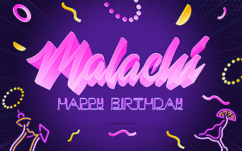 Happy Birtay Malachi, , Purple Party Background, Malachi, creative art, Happy Malachi birtay, Malachi name, Malachi Birtay, Birtay Party Background HD wallpaper