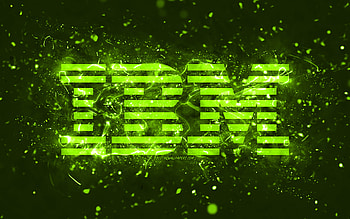 IBM lime logo, , lime neon lights, creative, lime abstract background, IBM logo, brands, IBM HD wallpaper