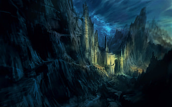 Valley of the dead, fantasy, castle HD wallpaper