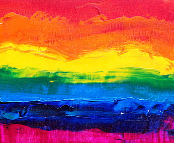 Colorful abstract acrylic painting with rainbow theme on canvas. HD wallpaper