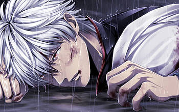rain blood cut, Gintama Sakata Gintoki, Intense action, Dramatic effects HD wallpaper