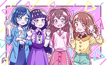 Nagomi Yui, Kasai Amane, Hanamichi Ran, Fuwa Kokone, Anime, Delicious Party Precure HD wallpaper