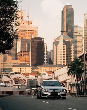 Cars, City, Road, Car, Front View, Machine, Mercedes HD phone wallpaper