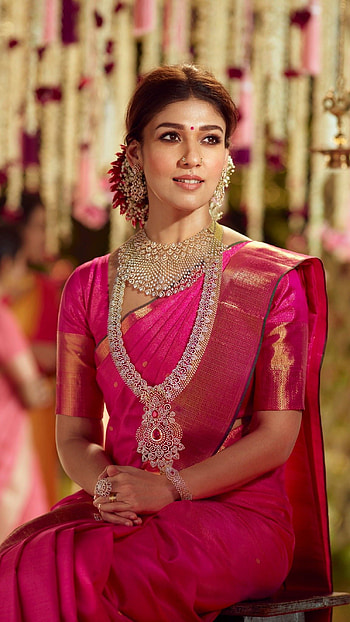 Nayantara, saree beauty HD phone wallpaper