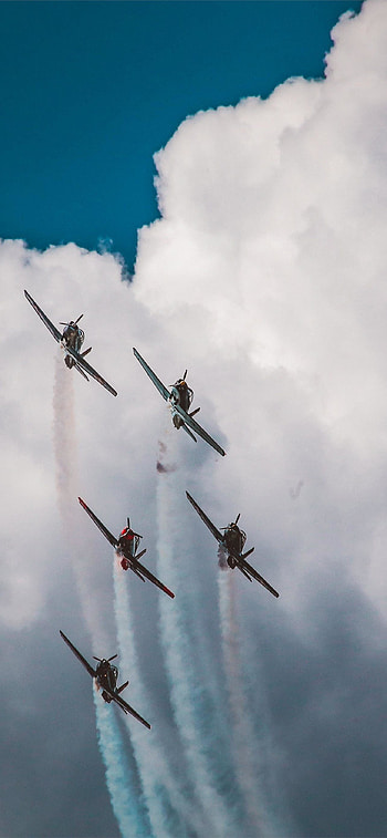 Aerobatics, Breathtaking , Thrilling maneuvers, Sky-high spectacle HD phone wallpaper