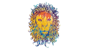 Vector, Drawing, , Lion, Colorful, Colourful, King Of Beasts, King Of The Beasts, King HD wallpaper