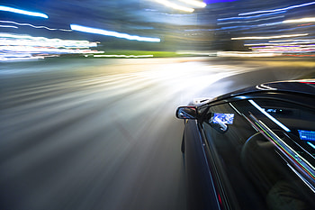 Night, Cars, Turn, Car, Blurry Motion, Blurred Movement HD wallpaper