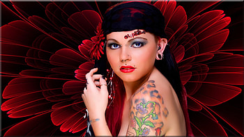 Decorated and tattooed Redhead, tat, tattoo, red hair, beauty, ginger, babe, lady, female, gorgeous, hot, girl, beautiful, woman, red head, women, redhead, lovely HD wallpaper