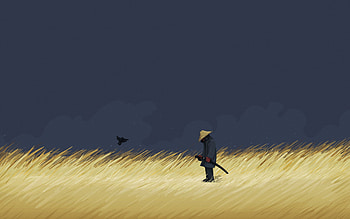 Samurai Minimalism, samurai, minimalism, artist, sword HD wallpaper