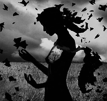 Torn Woman, white, black, pain, sorrow, dramatic, woman HD wallpaper
