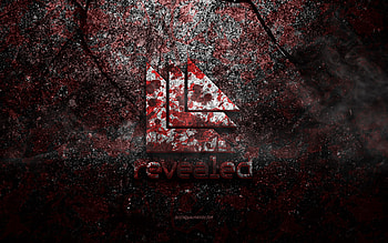 Revealed Recordings logo, grunge art, Revealed Recordings stone logo, red stone texture, Revealed Recordings, grunge stone texture, Revealed Recordings emblem, Revealed Recordings 3d logo HD wallpaper