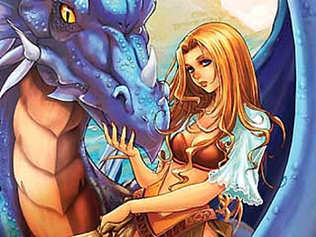 blue dragon girl, blue, dragon, girl, orange HD wallpaper