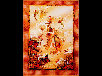 Fairy Folk - October, flying, flowers, fairies, autumn coloured HD wallpaper