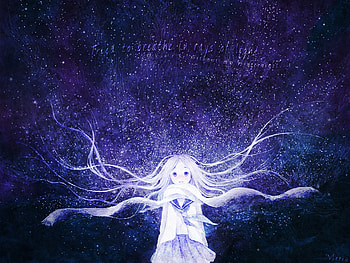 zing, night, purple, pick, anime, , girl, stars, hair HD wallpaper
