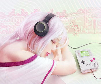 Time for music, jason lan, music, heads, fantasy, luminos, girl HD wallpaper