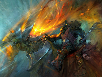 Dragon Warrior, dragon, horse, warrior, killer HD wallpaper