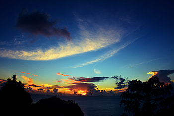 Colored skies, nature, sunset HD wallpaper