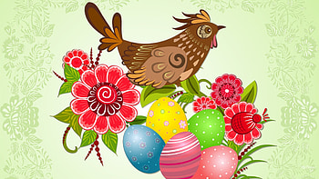 Spring Bird Floral, bird, Easter, eggs, spring, Firefox Persona theme, bright, green, vector, flowers HD wallpaper