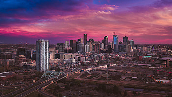 Denver skyline aerial, Armando Martinez graphy HD wallpaper