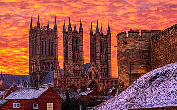 Lincoln Cathedral, , sunset, Lincoln Minster, Cathedral Church of the Blessed Virgin Mary of Lincoln, R, Gothic architecture, Minster Yard, Lincoln, United Kingdom HD wallpaper