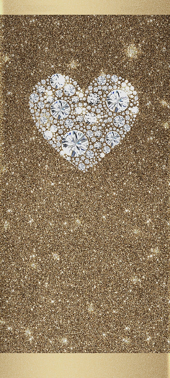 Golden Diamond heart, beige, love, beautiful, sand, premium, Luxury HD phone wallpaper