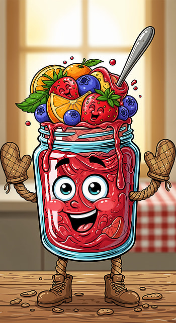 Jam Jar Jamboree — , fruit, cartoon HD phone wallpaper