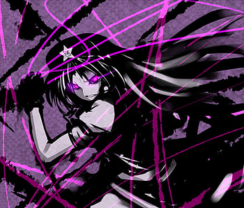 Hong Meiling, purple background, sword, meiling hong, long hair, purple eyes, lone, anime, weapon, touhou, video games, meiling, glowing eyes, beret, female HD wallpaper