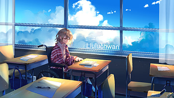 Anime Manga Girl Alone In Class Room , anime-girl, anime, artist, artwork, digital-art, deviantart HD wallpaper