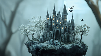 Enchanted Castle: A Fantasy Escape, fantasy, castle, mist, winter, fantasy winter HD wallpaper