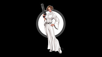 Princess Leia Minimal , princess-leia, star-wars, movies, artist, artwork, digital-art, dark, black HD wallpaper