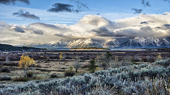 Storms over the Tetons, river, clouds, landscape, sky, mountains, usa, wyoming HD wallpaper