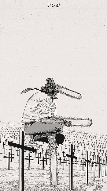 Chainsaw man, Aesthetic, art, painting, Chainsaw_man, manga, anime HD phone wallpaper