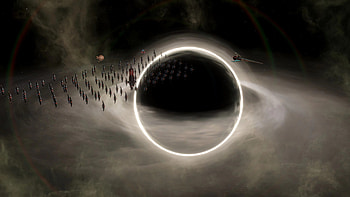 Black Hole,space ships, video game, Stellaris, Megastructure HD wallpaper