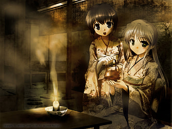 Have a drink, japanese clothes, kimono, cute, kawai, long hair, feena fam earthlight, anime, mia clementis, girls, yoake mae yori ruri iro na HD wallpaper