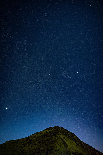 Nature, Stars, Night, Starry Sky, Relief, Hill HD phone wallpaper