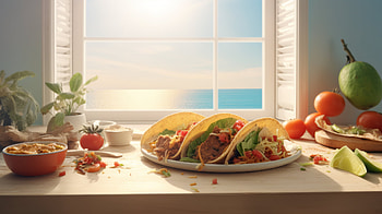 Scenic Ocean View Taco Feast, food, taco HD wallpaper